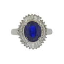 Platinum Diamond 3.00ct Sapphire Ring