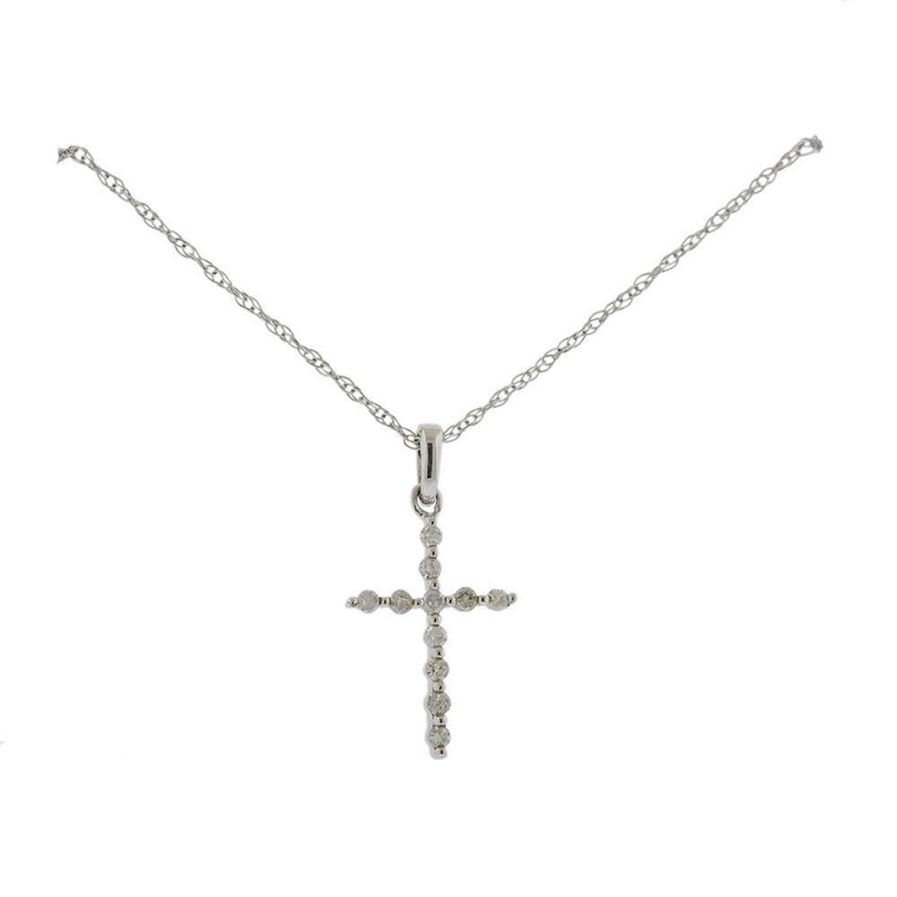 14K Gold Diamond Cross Pendant Necklace (1 of 4)