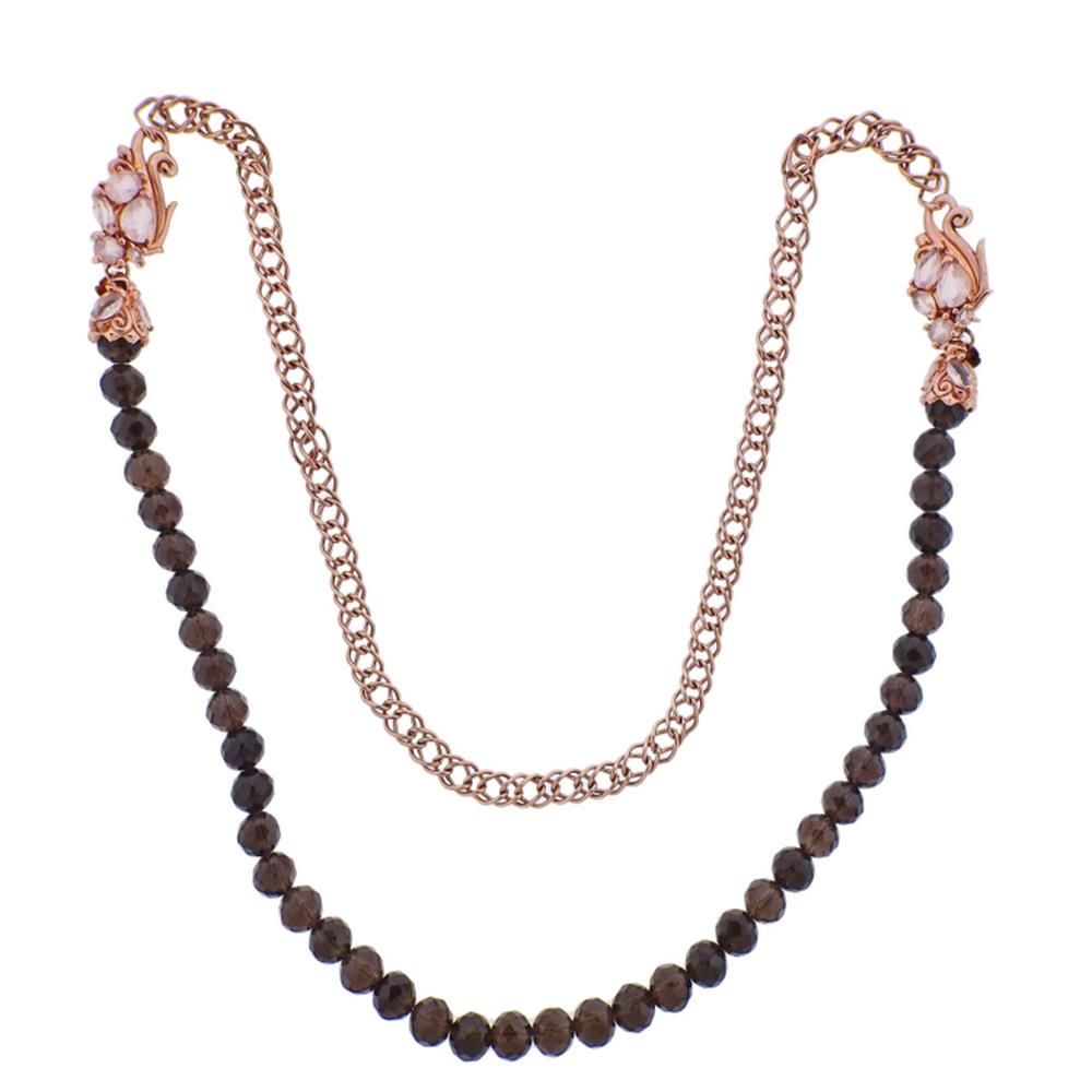 Stephen Webster Superstud Sterling Silver Smoky Quartz: Metal Content: Rose gold plated Sterling Silver.Weight of Item: 66.3 grams.Size: Necklace measures approx 18-19" in length, 15mm wide where Rose Quartz is set.Gemstone: Rose Quartz, Smoky Quartz.