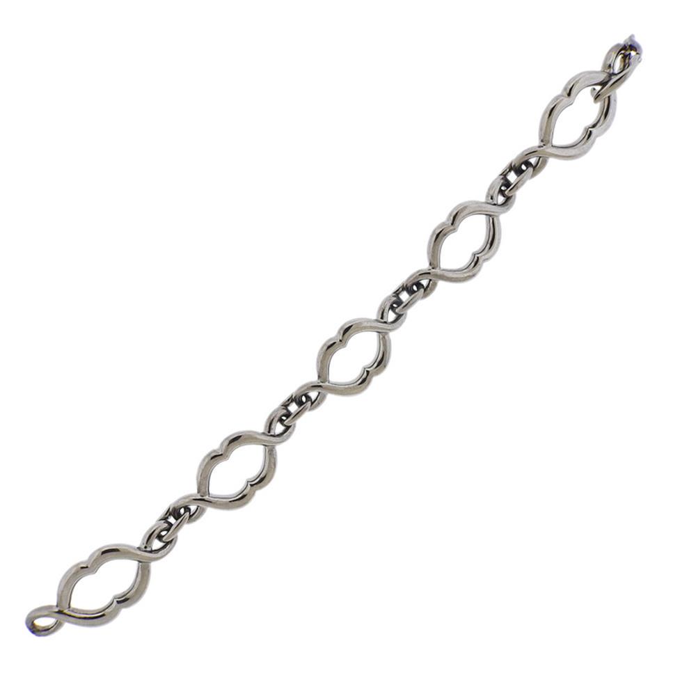 Stephen Webster Sterling Silver Black Rhodium Jaw Link: Metal Content: Sterling Silver, Black Rhodium Weight of Item: 36 grams.Size: will fit up to 6 3/4" wrist, large links measure 15mm wide Stamp: 925, SW