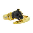 14k Gold Diamond Onyx Emerald Panther Bracelet