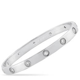 Cartier LOVE 18K White Gold 0.96 ct 10 Diamond Bracelet