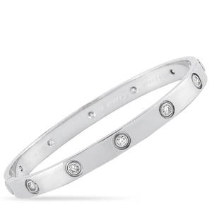 Cartier LOVE 18K White Gold 0.96 ct 10 Diamond Bracelet