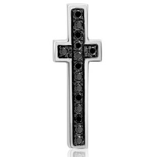 Pianegonda Silver and Black Diamond Crucifix Pendant: ltbrgtPianegonda Sterling Silver jewelry is modern, fun, beautifully designed and always in the forefront of fashion.ltbrgtDesigned and made in Italy ltbrgt Pianegonda polished silver crucifix tie