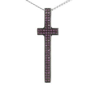 Pianegonda Silver and Ruby Cross Pendant Necklace: This pendant from Pianegonda is unique and an eyecatcher. It is made of silver and boasts a large hanging cross with a ruby pave.