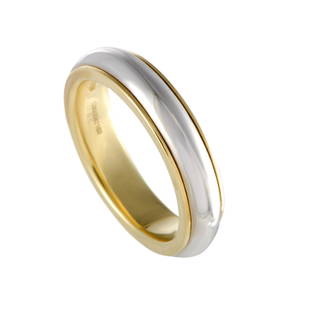 Pomellato 18K YeG & WG Wedding Band Ring Size 8.0: This sublime wedding band is a Pomellato design that boasts exquisite craftsmanship quality, offering a gorgeously elegant appearance. The band is made of 18K yellow and white gold and weighs 5.5