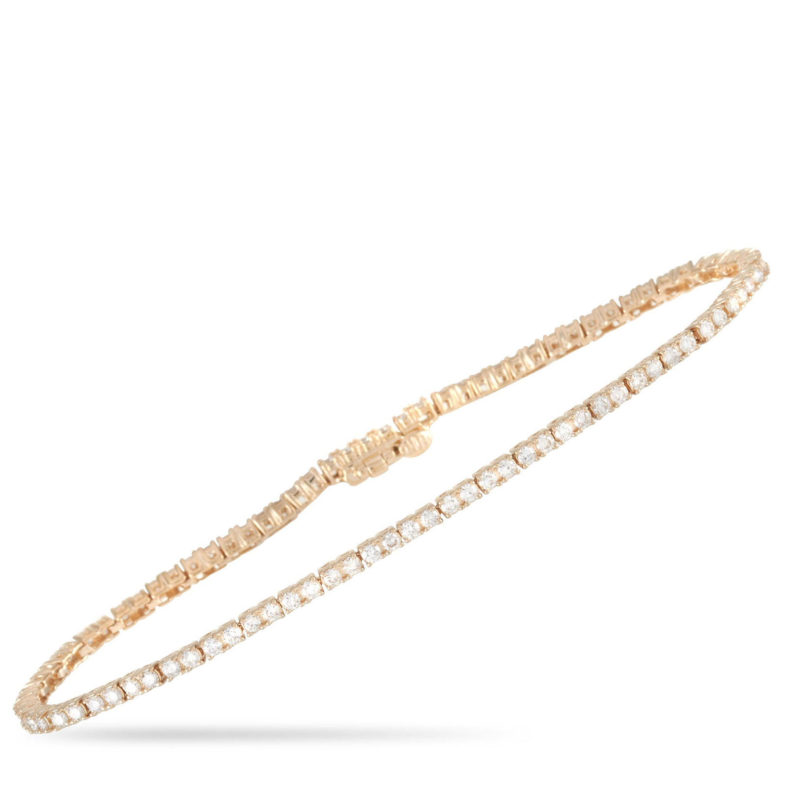 14K Yellow Gold 1.82 ct Diamond Tennis Bracelet: This tennis bracelet is made of 14K yellow gold and embellished with diamonds that amount to 1.82 carats. The bracelet weighs 6.4 grams and measures 7 in length. Offered in brand new condition, this j