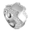 Van Cleef & Arpels 18K WG Diamond Wave Ring Size 4.5