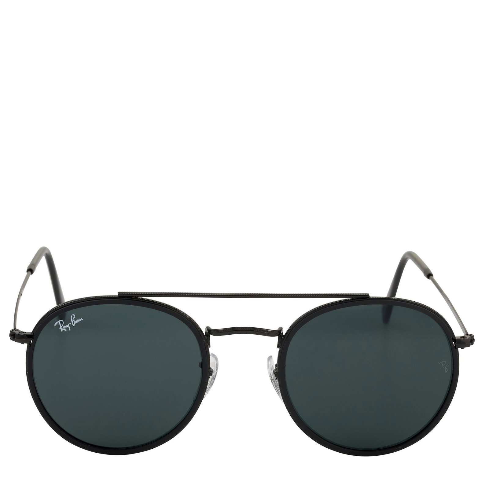 Ray Ban Black Sunglasses RB3647N 002R5: This pair of RayBan black sunglasses disrupts the concept of classic design and makes a revolutionary statement of modern, musthave style. With a black metal frame and gray lenses, you can dress them 