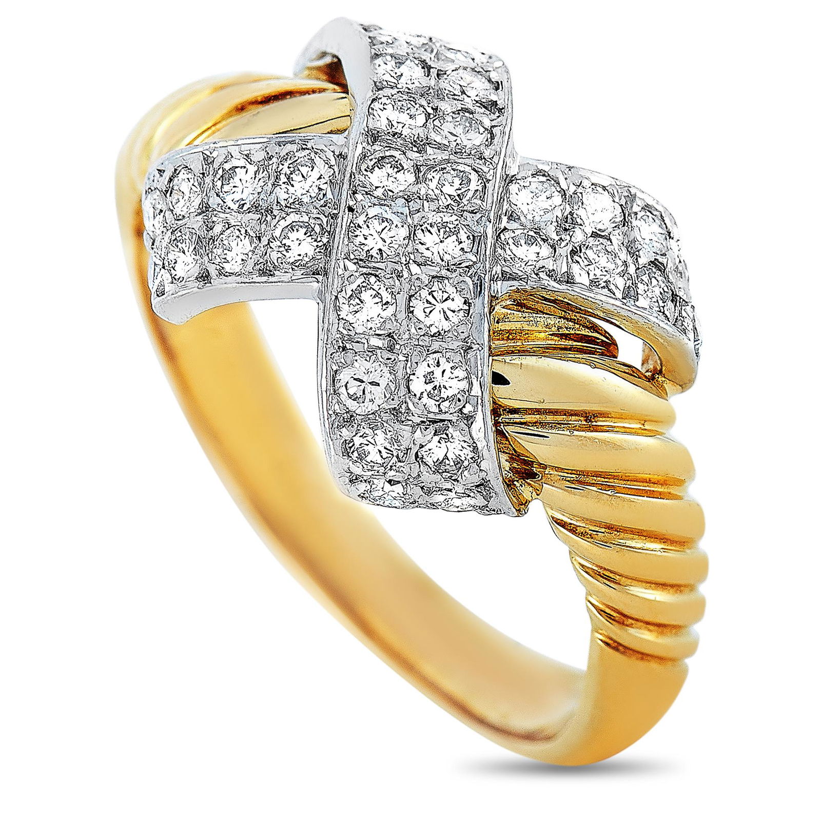 Lanvin 18K YG & WG 0.45 ct Diamond Ring Size 6.0 (1 of 5)