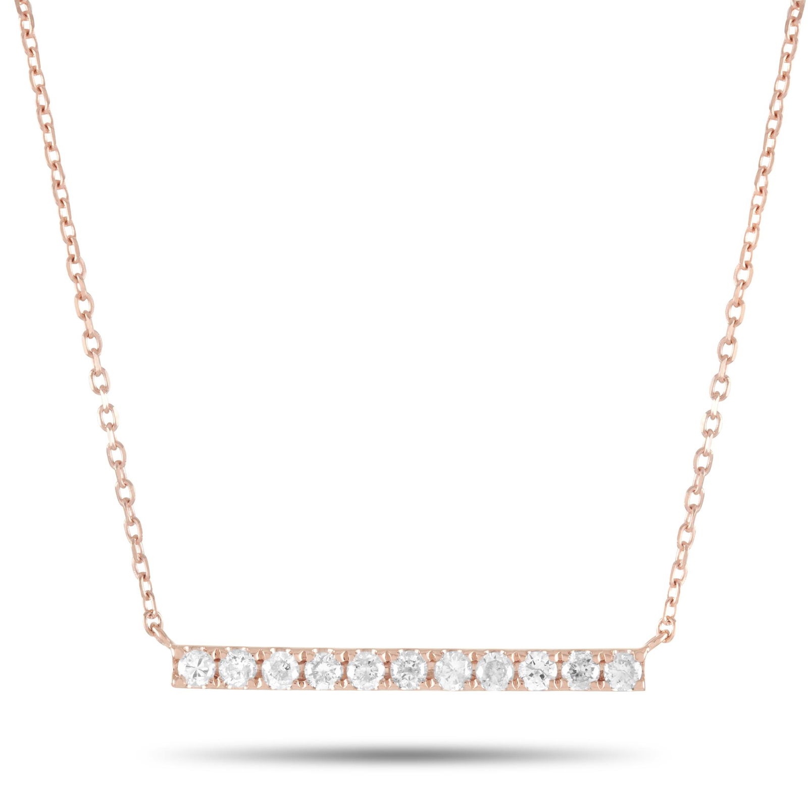 14K Rose Gold 0.25 ct Diamond Pendant Necklace (1 of 4)