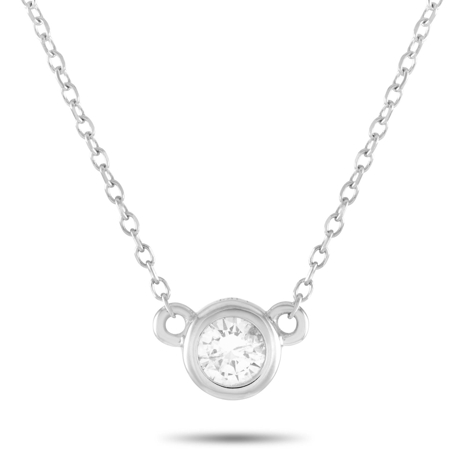 14K WG 0.16 ct Diamond Pendant Necklace (1 of 4)