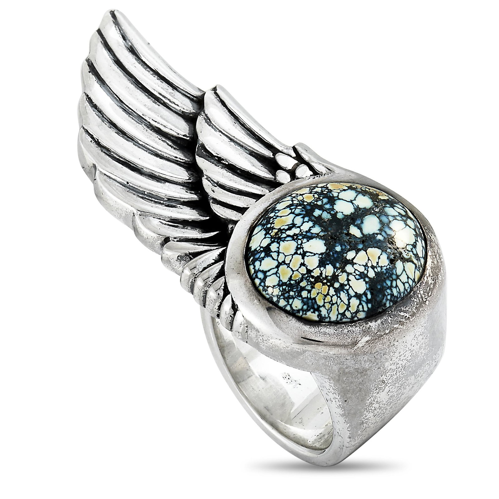 King Baby Silver and Turquoise Wing Ring - 7.0 (1 of 5)
