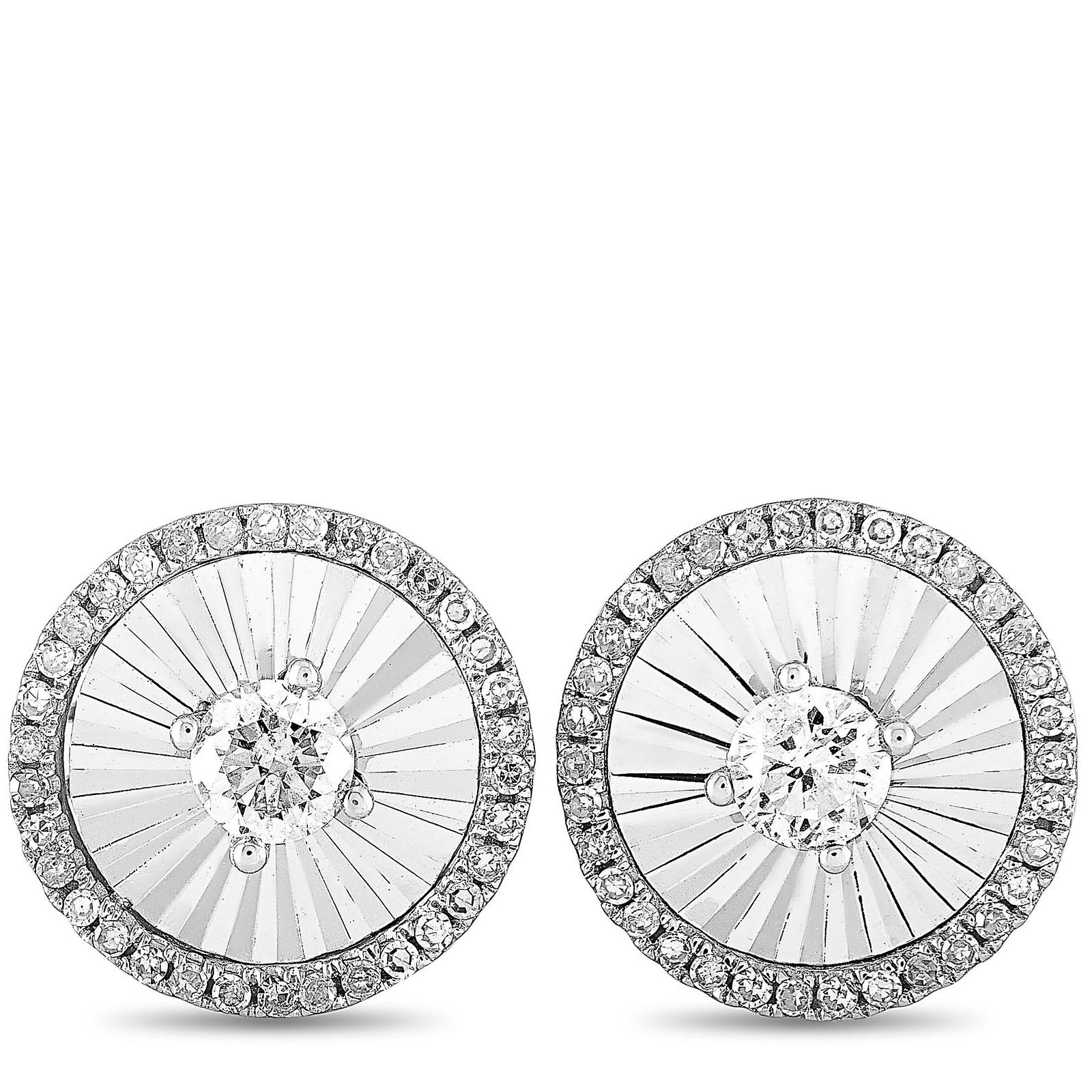 14K WG .35 CT VS1 G Color Diamond Stud Earrings (1 of 3)