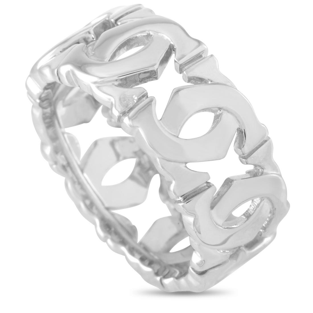 Cartier 18K White Gold Double C Ring Size 5.0 (1 of 4)