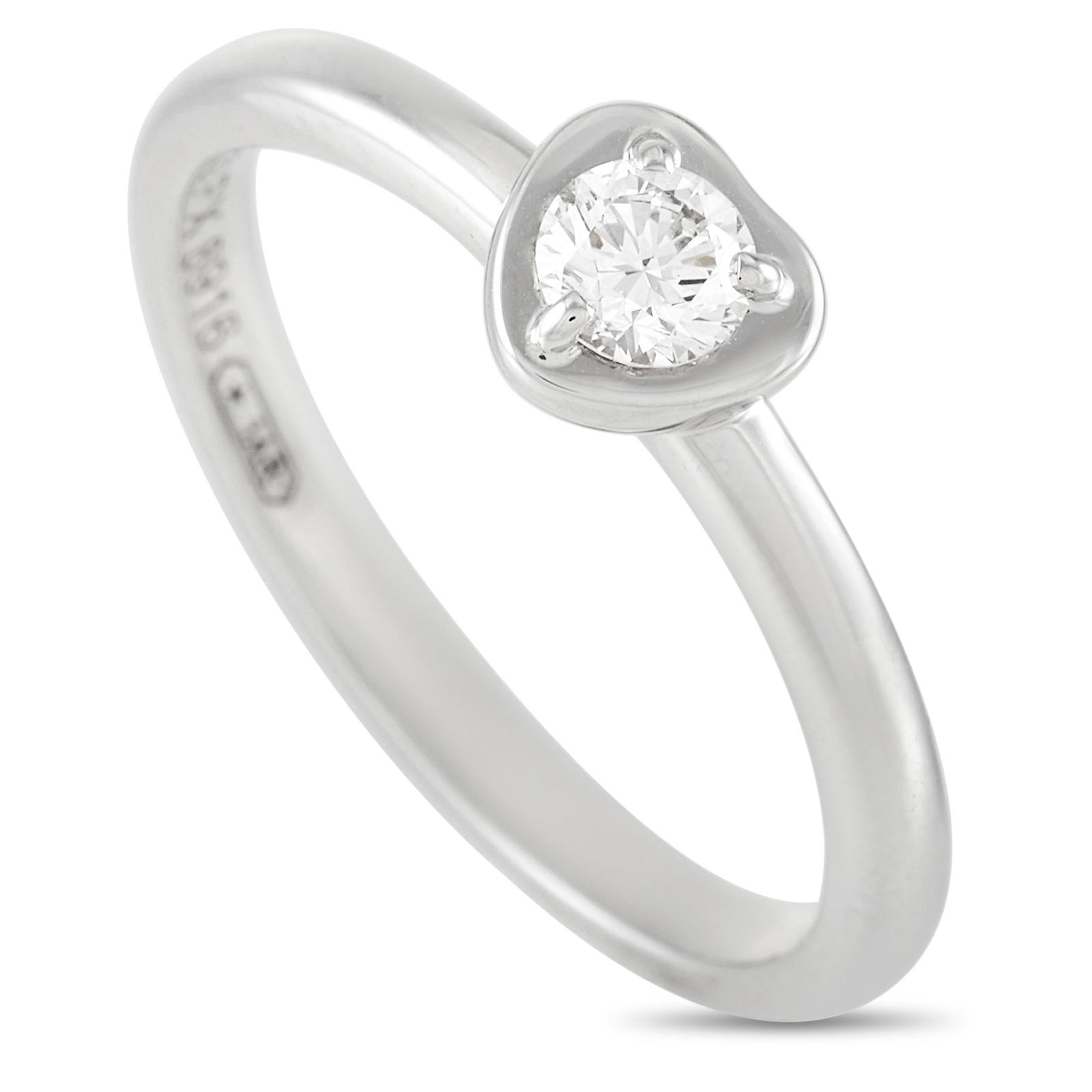 Cartier 18K WG 0.12 ct Diamond Heart Ring - 4.5 (1 of 5)