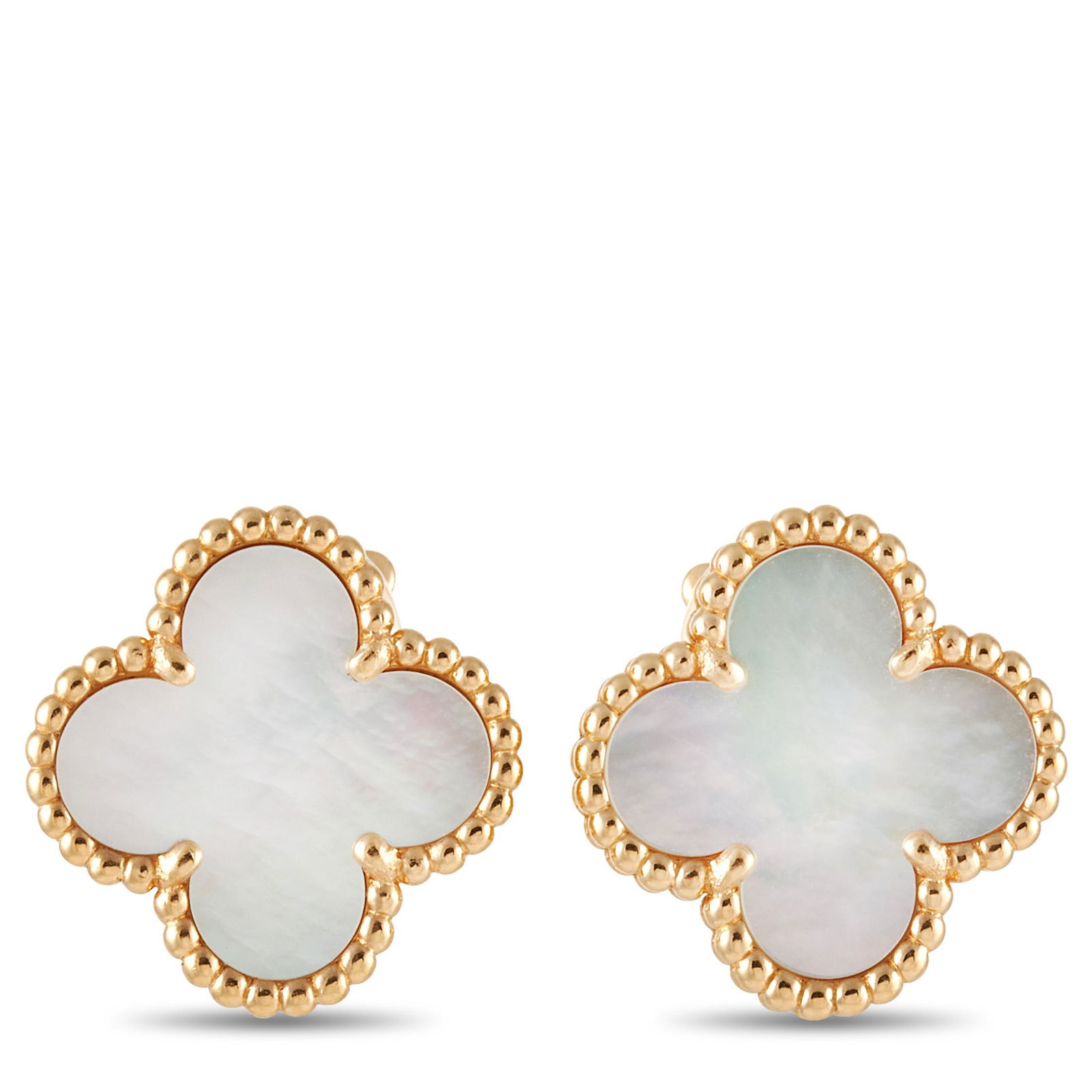 Van Cleef & Arpels Alhambra 18K YG MOP ClipOn Earrings (1 of 4)