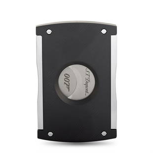 S.T. Dupont James Bond 007 Black Cigar Cutter: This S.T. Dupont limited edition cigar cutter is created as an homage to the iconic fictional British agent James Bond. The cutter weighs 105 grams and measures 7 by 4.6 by 1 cm. Offered in brand new