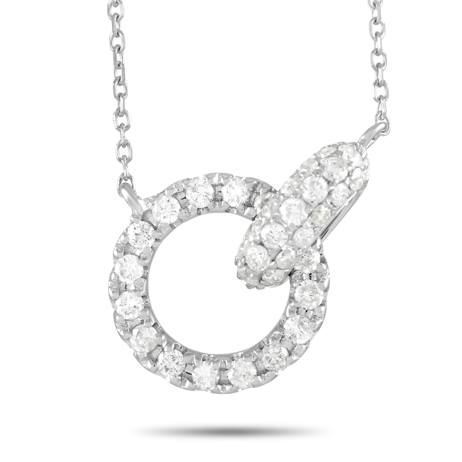 14K WG .39ct Diamond Interlocking Necklace (1 of 4)