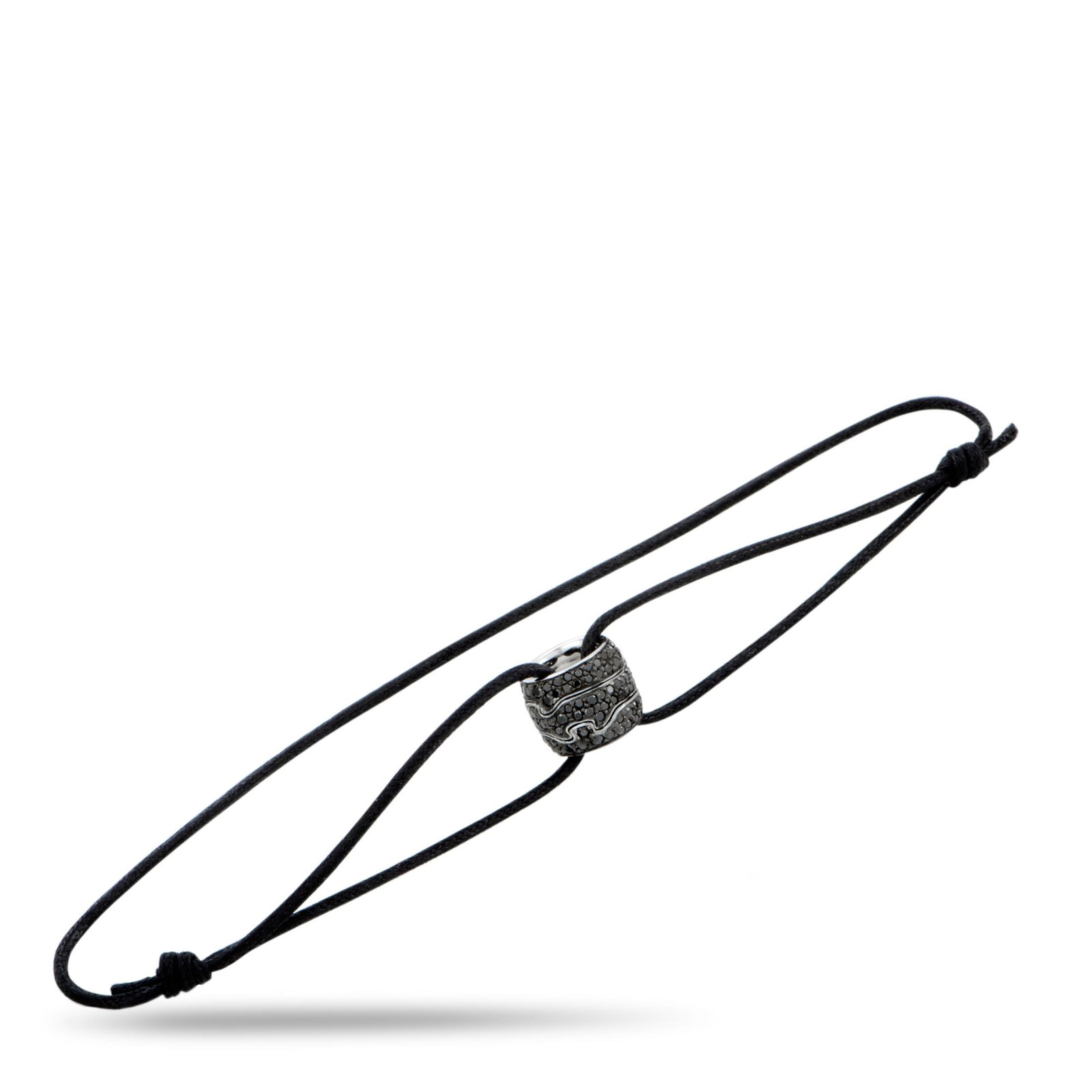 Georg Jensen Silver, Black Diamond Bracelet: Distinctly offbeat with a subtle touch of unconventional luxury, this fascinating bracelet designed by Georg Jensen will give a stunningly fashionable twist to your outfits. The bracelet features a st