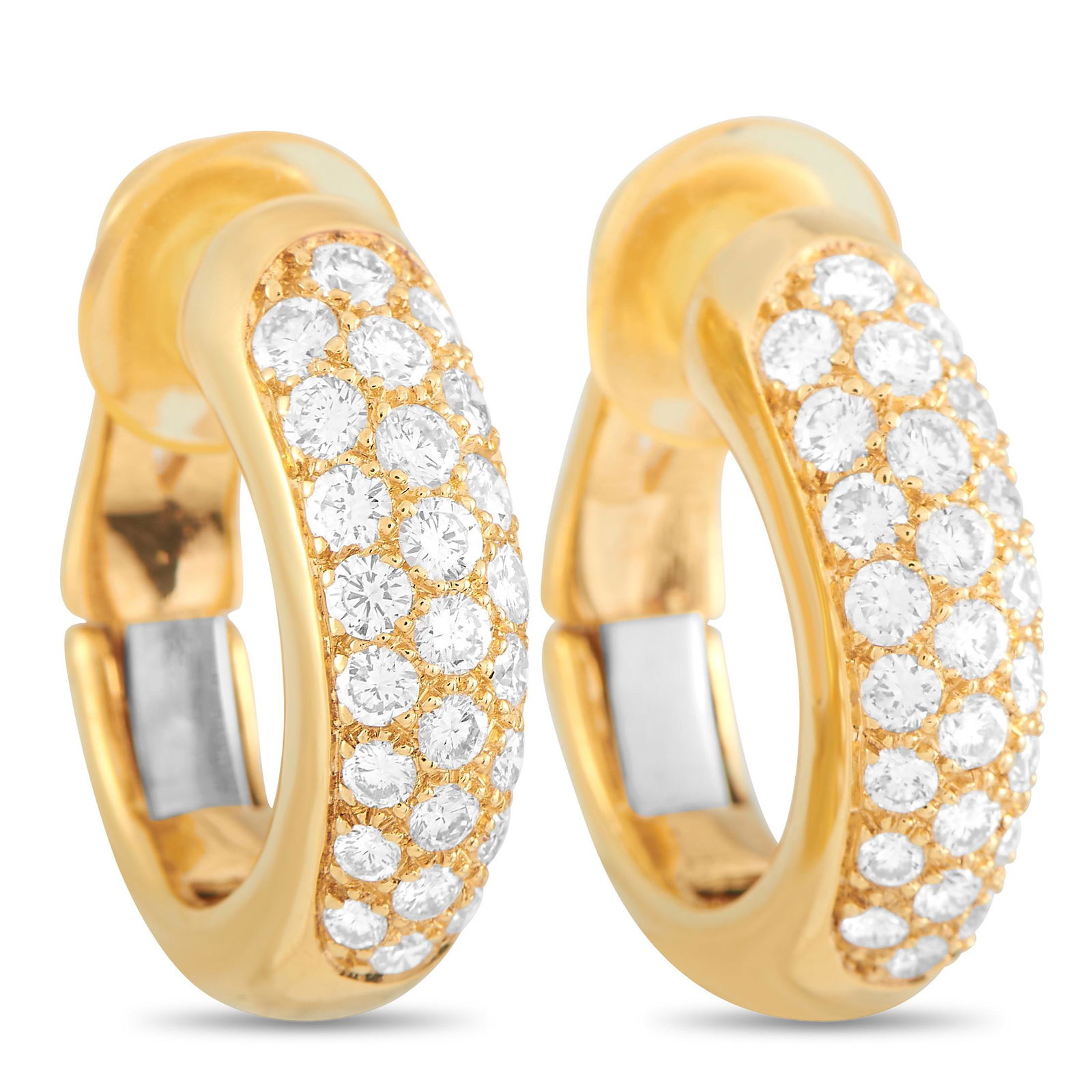 Cartier 18K YG 1.50 ct Diamond Hoop Earrings (1 of 5)