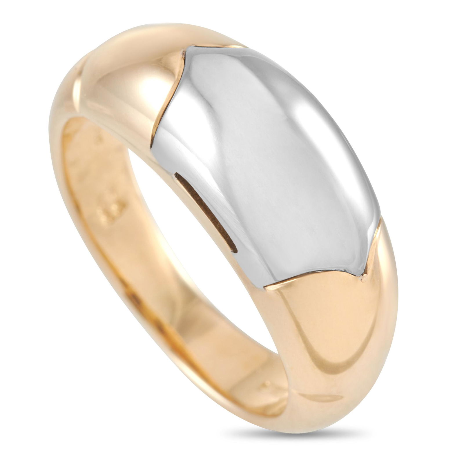 Bvlgari 18K Yellow and White Gold Ring Size 6.5 (1 of 4)