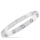 Cartier LOVE 18K WG .96ct 10 Diamond Bracelet 18