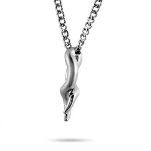 10 Pack - Swatch Lumbre Stainless Steel Necklace: The Swatch Lumbre necklace is crafted from stainless steel and weighs 30.7 grams. The necklace is presented with a 20.00 chain onto which a 1.65 by 0.65 pendant is attached. This jewelry piece is