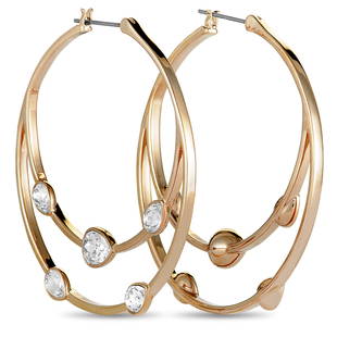 5 Pack - Swarovski Rose Gold Plated Earrings: The Gaze earrings by Swarovski are embellished with crystals and measure 2.00 by 2.00. Each of the two weighs 7.3 grams for a total weight of 14.6 grams. This pair of earrings is offered in brand new