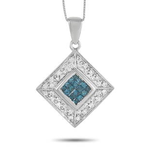 14K White Gold 1.00 ct Diamond Pendant Necklace: Inspired by timeless Art Deco design, this captivating pendant necklace will never go out of style. The diamondshaped pendant which measures 1.13 long and .82 wide is crafted from 14K White Gold