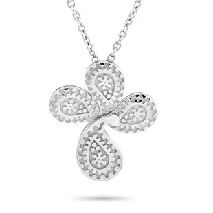 Carrera y Carrera 18K WG Cross Pendant Necklace: This Carrera y Carrera necklace is crafted from 18K white gold and weighs 12 g. The necklace is presented with an 18 chain, onto which a 1 by 0.88 cross pendant is attached. Offered in estate