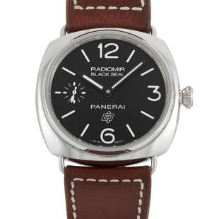 Officine Panerai Radiomir Black Seal Watch PAM00380: A limited edition timepiece, this highly desirable watch is extremely hard to find. It has the words Radiomir and Black Seal on the dial along with the original Officine Panerai Logo. Even the fluted