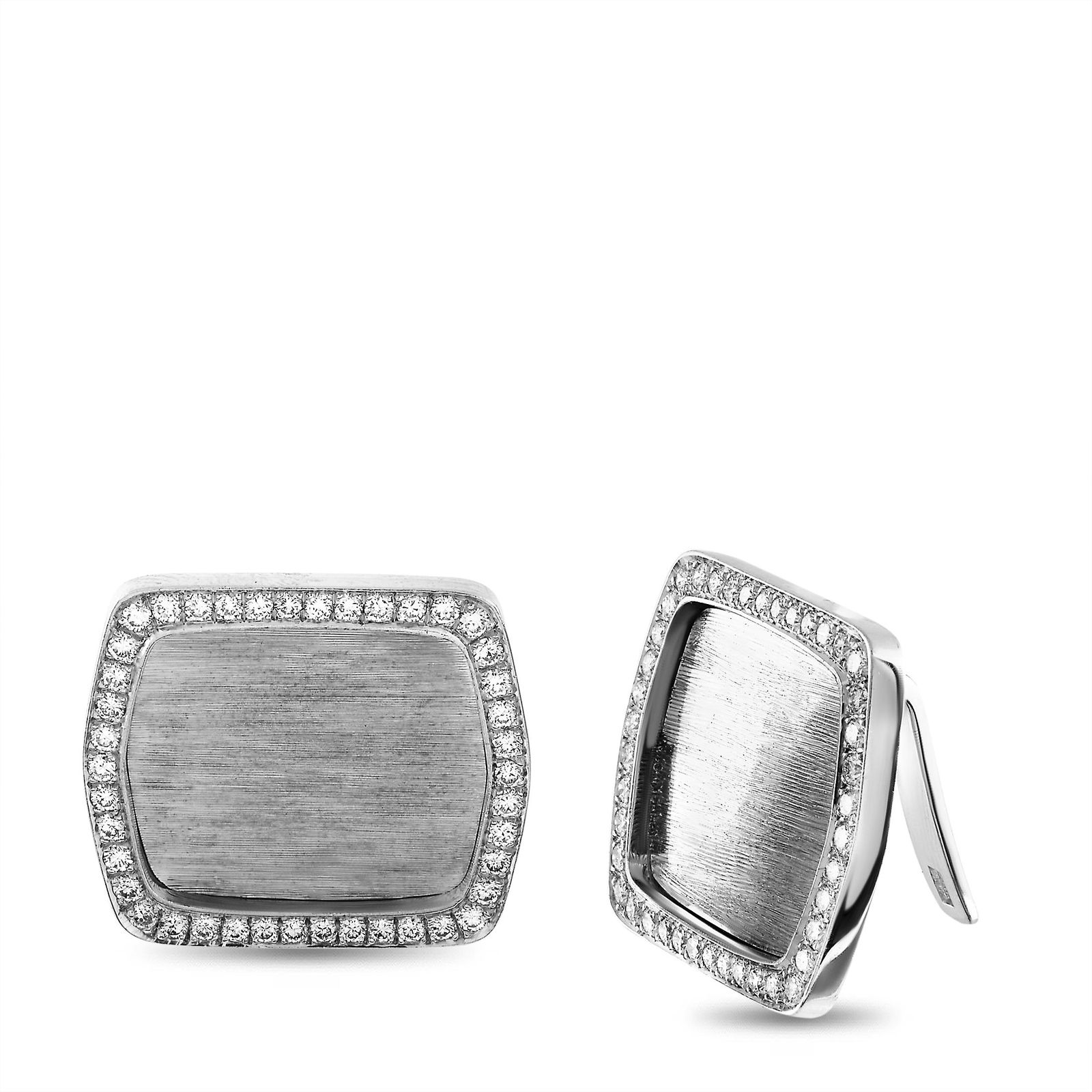 IWC 18K White Gold 1.50 ct Diamond Cufflinks (1 of 4)