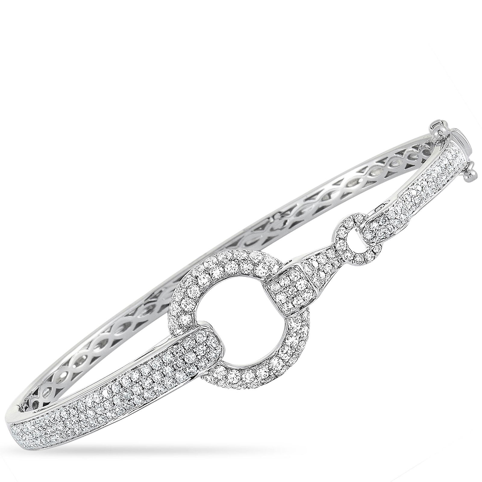 18K White Gold 1.70ct Diamond Bangle Bracelet (1 of 3)