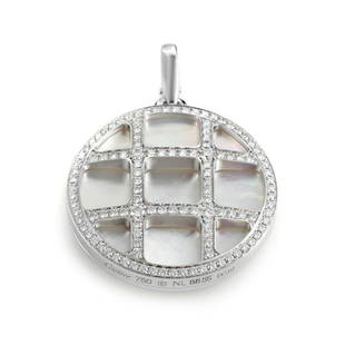 Cartier Pasha 18K WG MOP Diamond Pendant: This gorgeous pendant from Cartier's Pasha collection is absolutely superb. The pendant is made of 18K white gold and is accented with mother of pearl and paved with white diamonds.