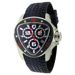 Tonino Lamborghini Spyder Quartz Watch 1300 1303: A design that exudes mechanical prowess and a fitting tribute to the amazing automotive achievements of the Lamborghini family, this striking timepiece from Tonino Lamborghini boasts recognizable