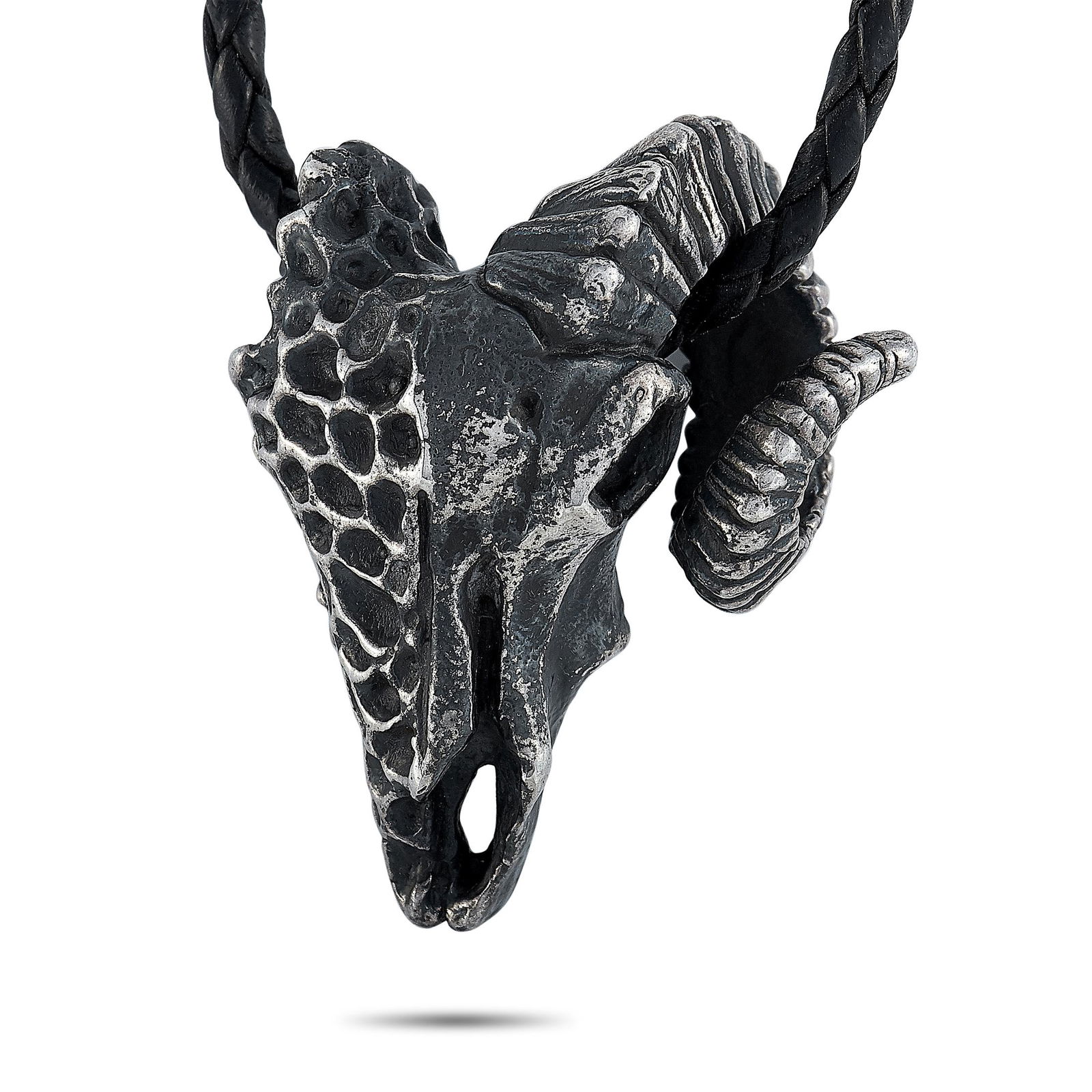 King Baby Silver Ram Skull Pendant Necklace (1 of 5)