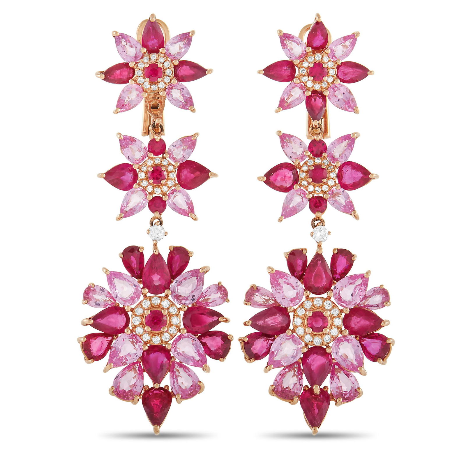 French Collection 18K RG Diamond Ruby Earrings (1 of 3)