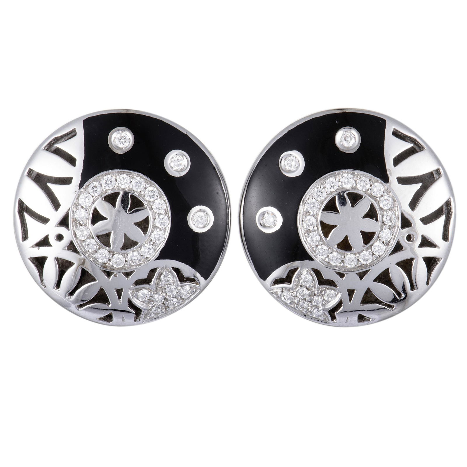 Nouvelle Bague 18K WG Silver Diamond Earrings (1 of 4)