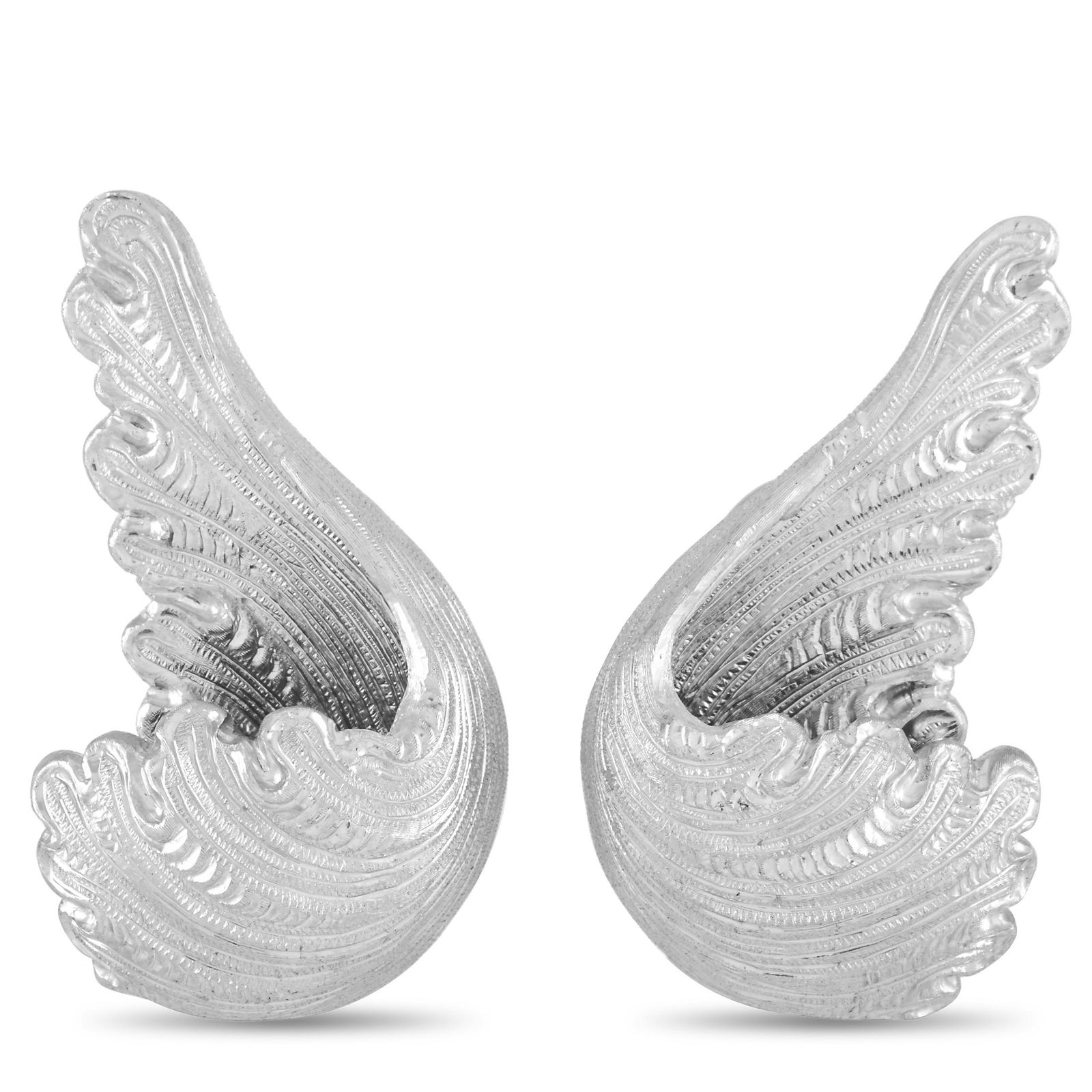 Buccellati 18K WG Wing Motif ClipOn Earrings (1 of 4)