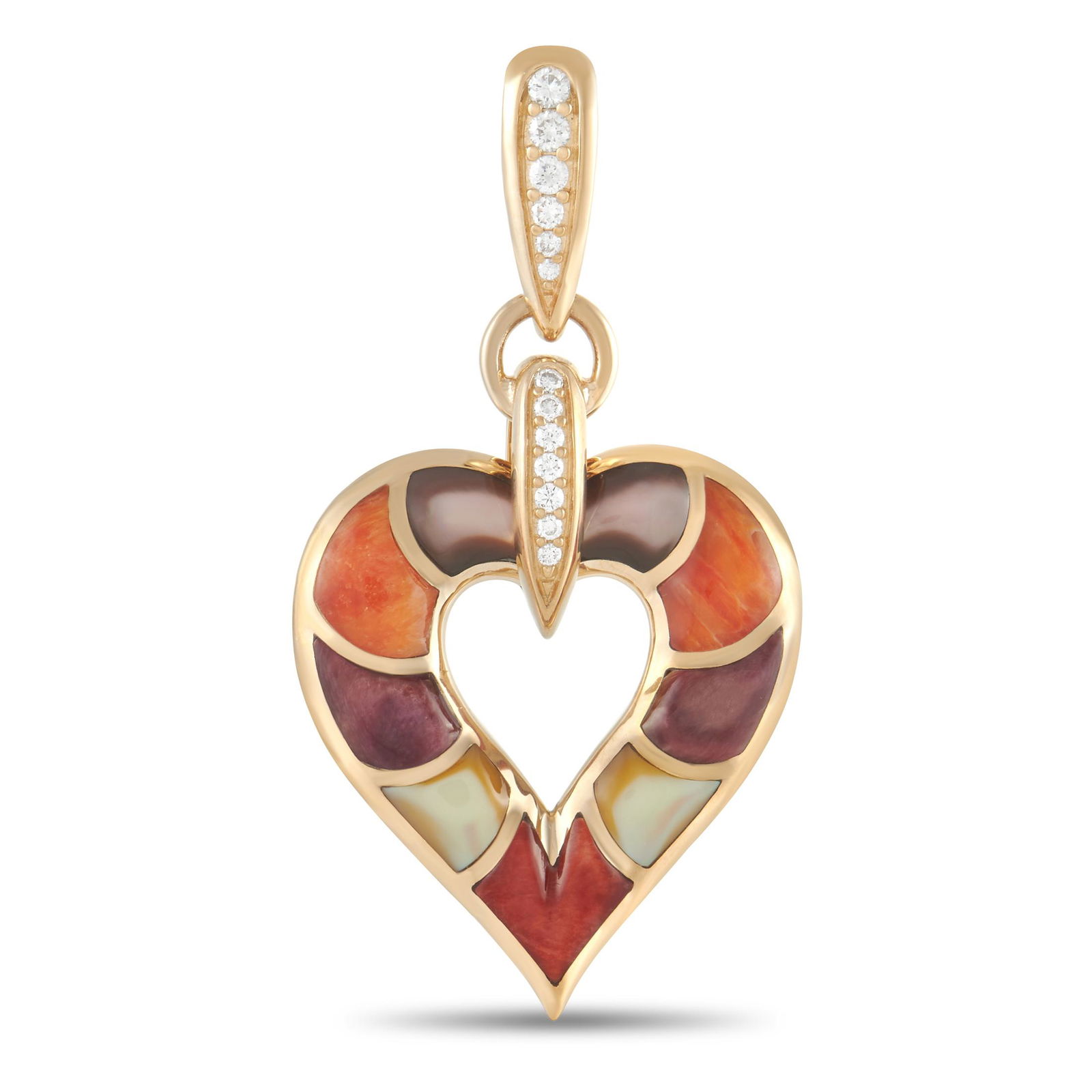 Kabana 14K Yellow Gold 0.15 ct Diamond and Spiny Heart Pendant (1 of 3)