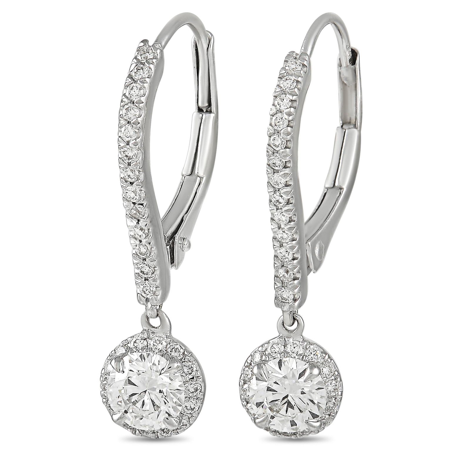 Messika 18K White Gold 0.84 ct Diamond Drop Earrings (1 of 5)