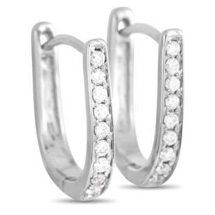 14K White Gold 0.22 ct Diamond Earrings: Sleek, simple, and contemporary in design, these 14K White Gold earrings will elevate any outfit. Each one measures 0.65 long and 0.15 wide, making them ideal for everyday wear. They also come