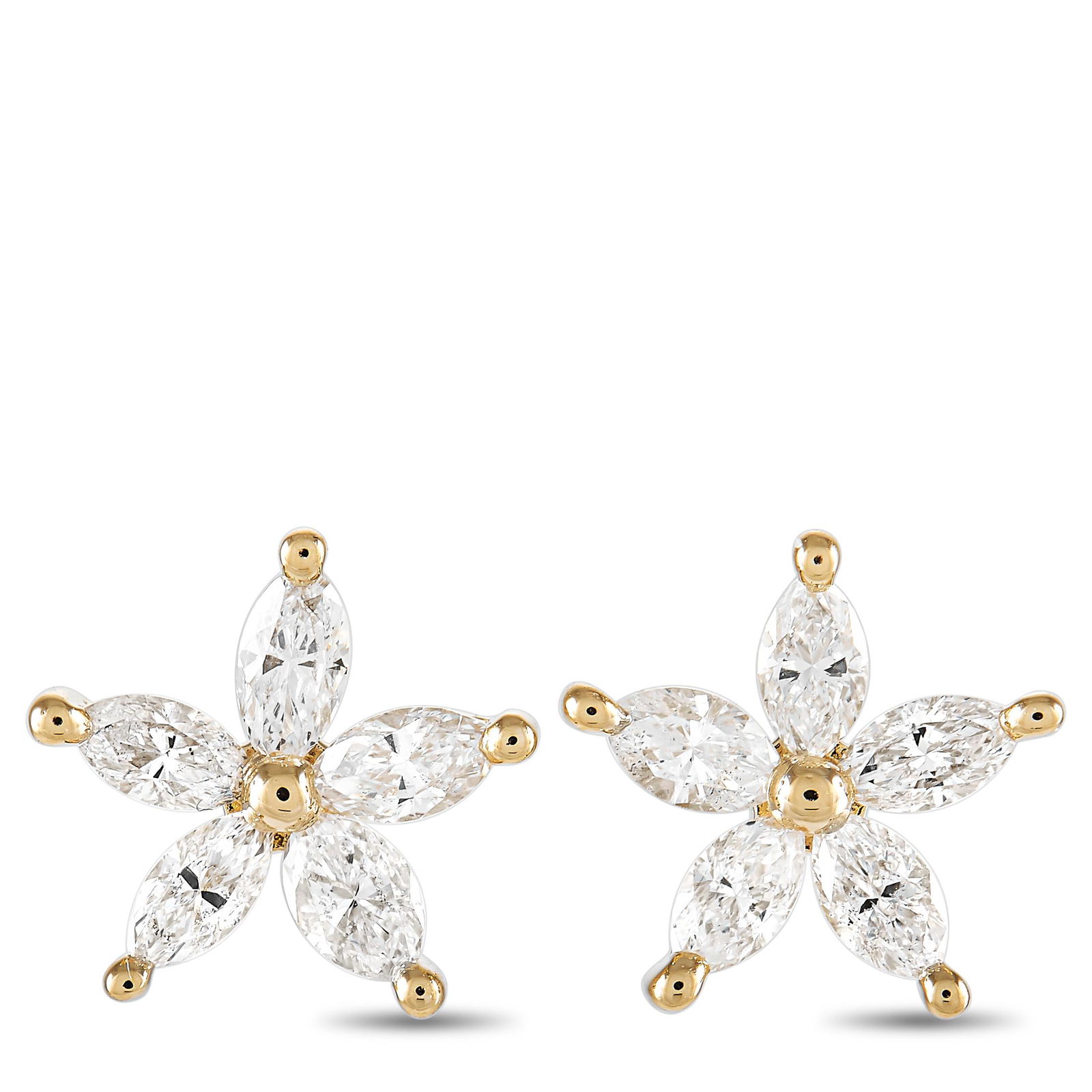 18K Yellow Gold 0.75 ct Diamond Earrings (1 of 3)