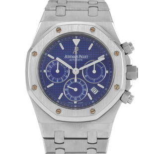 Audemars Piguet Royal Oak Yves Klein Blue Chronograph Watch 25860: Nicknamed Yves Klein by collectors, this Royal Oak 25860 comes with an attentiongrabbing electric blue dial resembling the deep blue hue frequently used by the French artist Klein in the 60s. This