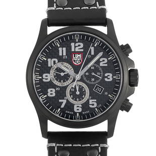 Luminox Atacama Field Chronograph Carbon Fiber Dial Watch XL.1941: The Luminox Atacama Field Chronograph watch, reference number XL.1941, is a member of the superb Atacama Field collection.This model is presented with a 45 mm stainless steel case that offers water