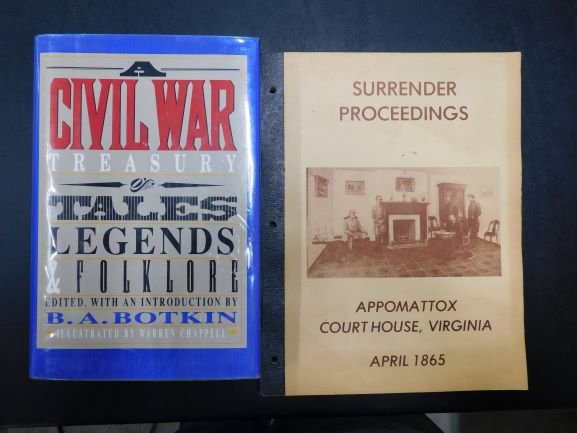 civil war books: civil war treasury of tales legends and folklore, surrender proceedings Appomattox