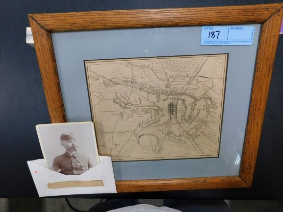 Gettysburg framed map and picture (1 of 1)