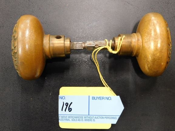 brass door knob set public school city of NY (1 of 2)