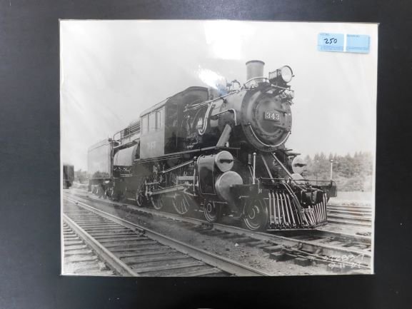 locomotive photograph: Black and white locomotive photograph engine 343